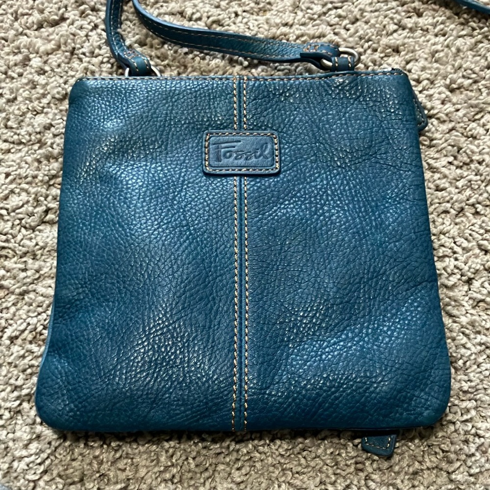 Authentic Fossil leather sling purse